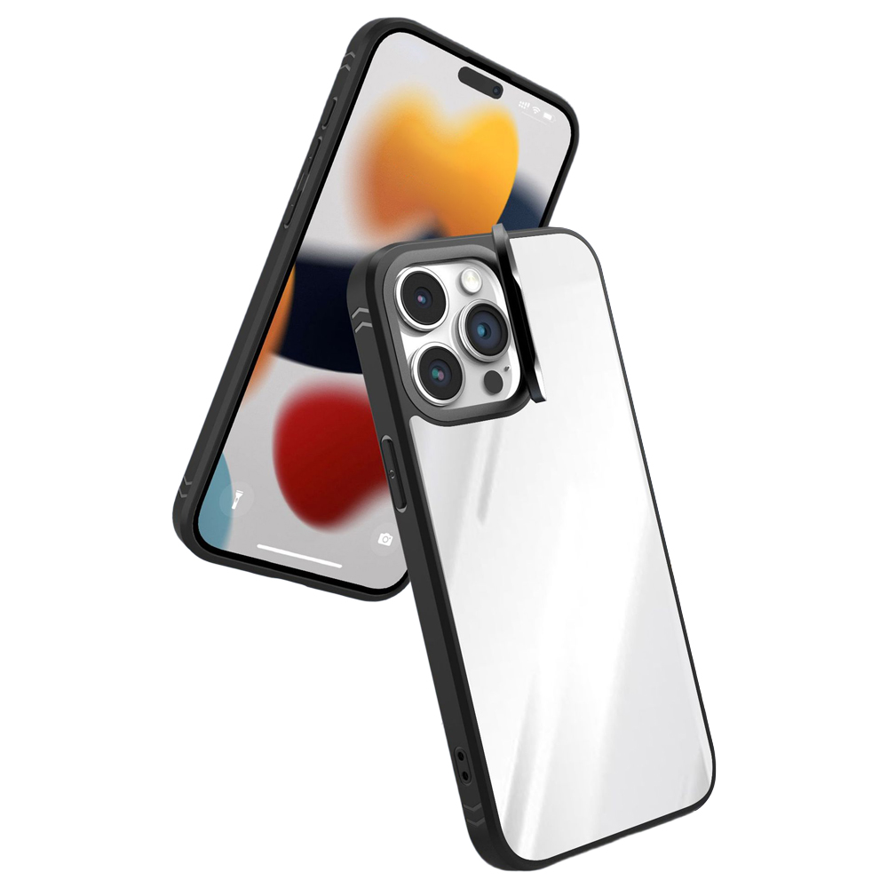 New Arrival Sublimation 2D TPU Phone Case with Hidden Camera Frame Stand - 2 Styles: Aluminum Plate (Non-Magnetic) / PET Film with Magnetic Ring for Heat Transfer Printing