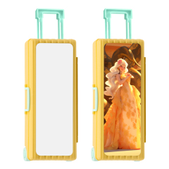 Sublimation Luggage-Shaped Pencil Case - Blank Printable Surface for Heat Transfer, Multi-Layer Stationery Storage Box