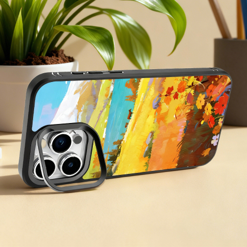 New Arrival Sublimation 2D TPU Phone Case with Hidden Camera Frame Stand - 2 Styles: Aluminum Plate (Non-Magnetic) / PET Film with Magnetic Ring for Heat Transfer Printing