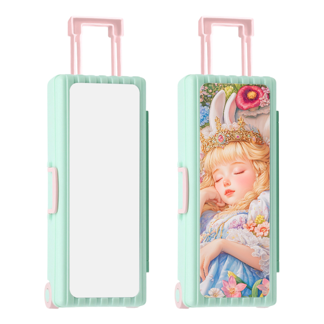 Sublimation Luggage-Shaped Pencil Case - Blank Printable Surface for Heat Transfer, Multi-Layer Stationery Storage Box