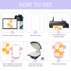 Sublimation Rotatable Car Phone Holder - 360° Adjustable Suction Mount with Blank Printable Panel for Heat Transfer