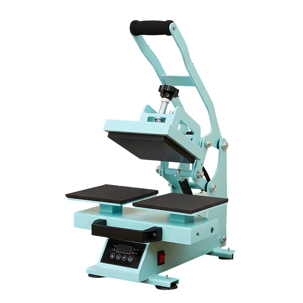 16x16cm Double-Station Flat Heat Press Machine - Manual Sublimation Transfer Equipment for T-Shirts & Patches