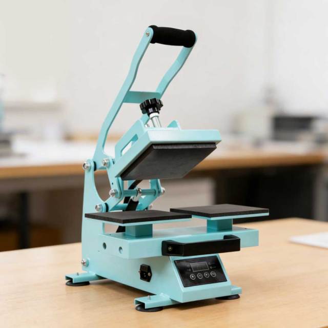16x16cm Double-Station Flat Heat Press Machine - Manual Sublimation Transfer Equipment for T-Shirts & Patches