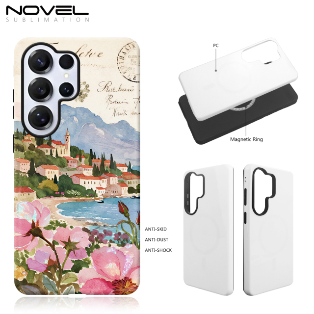 New Arrival 3D 2in1 Magsafe Film Case Sublimation Cover Customized DIY Cell Magnetic Phone Case for Samsung S26,S26 Plus,S26 Ultra