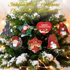 Sublimation Polymer Christmas Ornament Xmas Tree Decoration Plastic Christmas Ornament