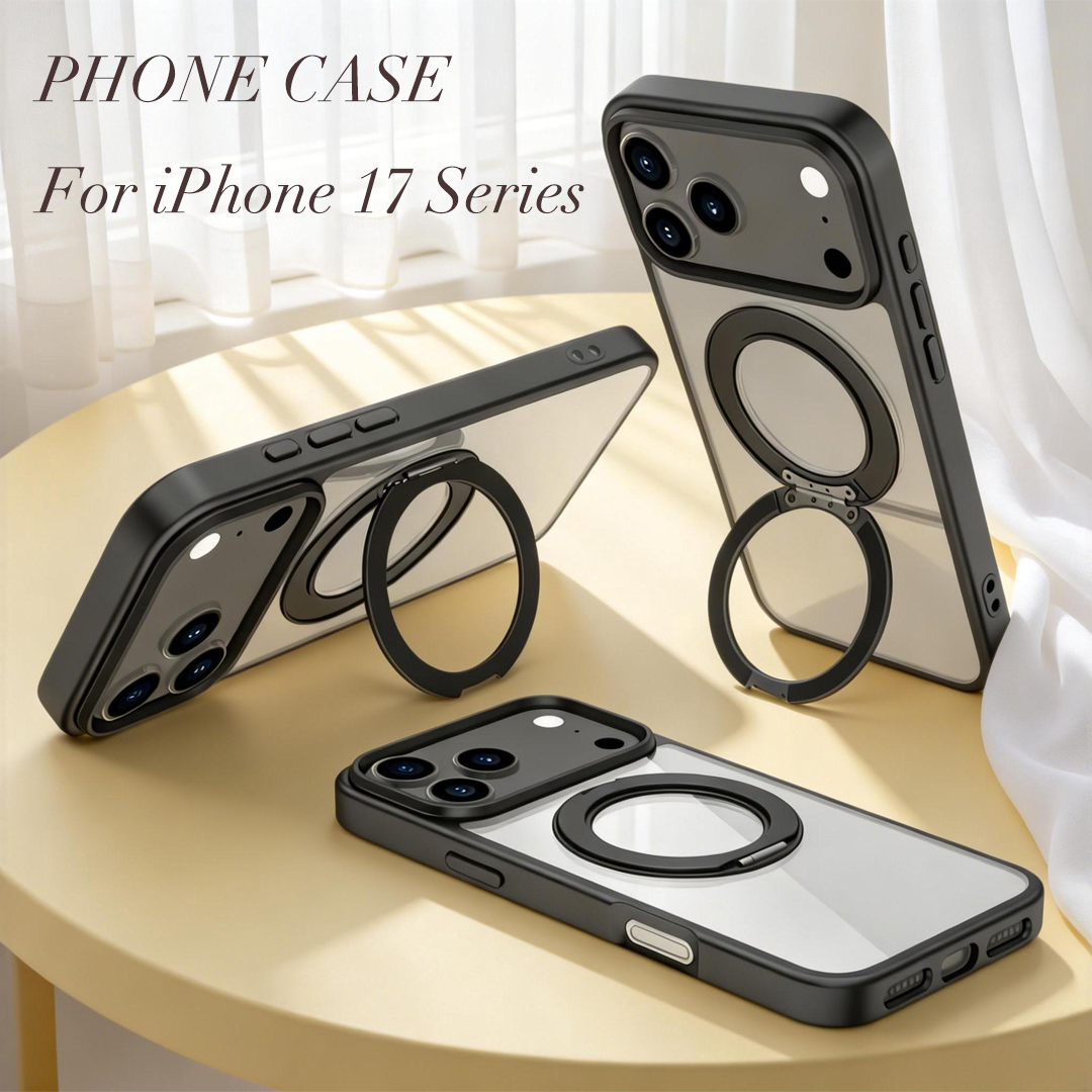 MagSafe Matte Clear Phone Case with Rotatable Hidden Stand - 8 Stylish Color Options