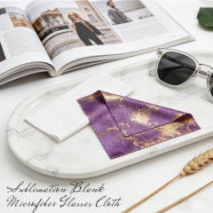 Sublimation Blank Microfiber Glass Cleaning Cloth, Double-Sided Printable, Multi-Purpose for Glasses/Camera/Phone/Computer Screen