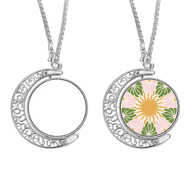Sublimation Blank Metal Pendant Necklaces - Multiple Shapes & Double-Sided Printable Options for Custom Jewelry Making