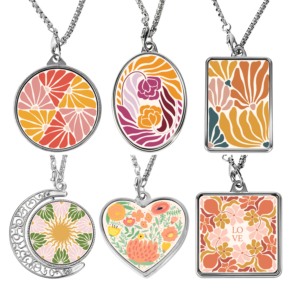 Sublimation Blank Metal Pendant Necklaces - Multiple Shapes & Double-Sided Printable Options for Custom Jewelry Making