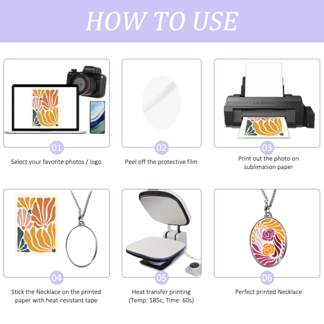 Sublimation Blank Metal Pendant Necklaces - Multiple Shapes & Double-Sided Printable Options for Custom Jewelry Making