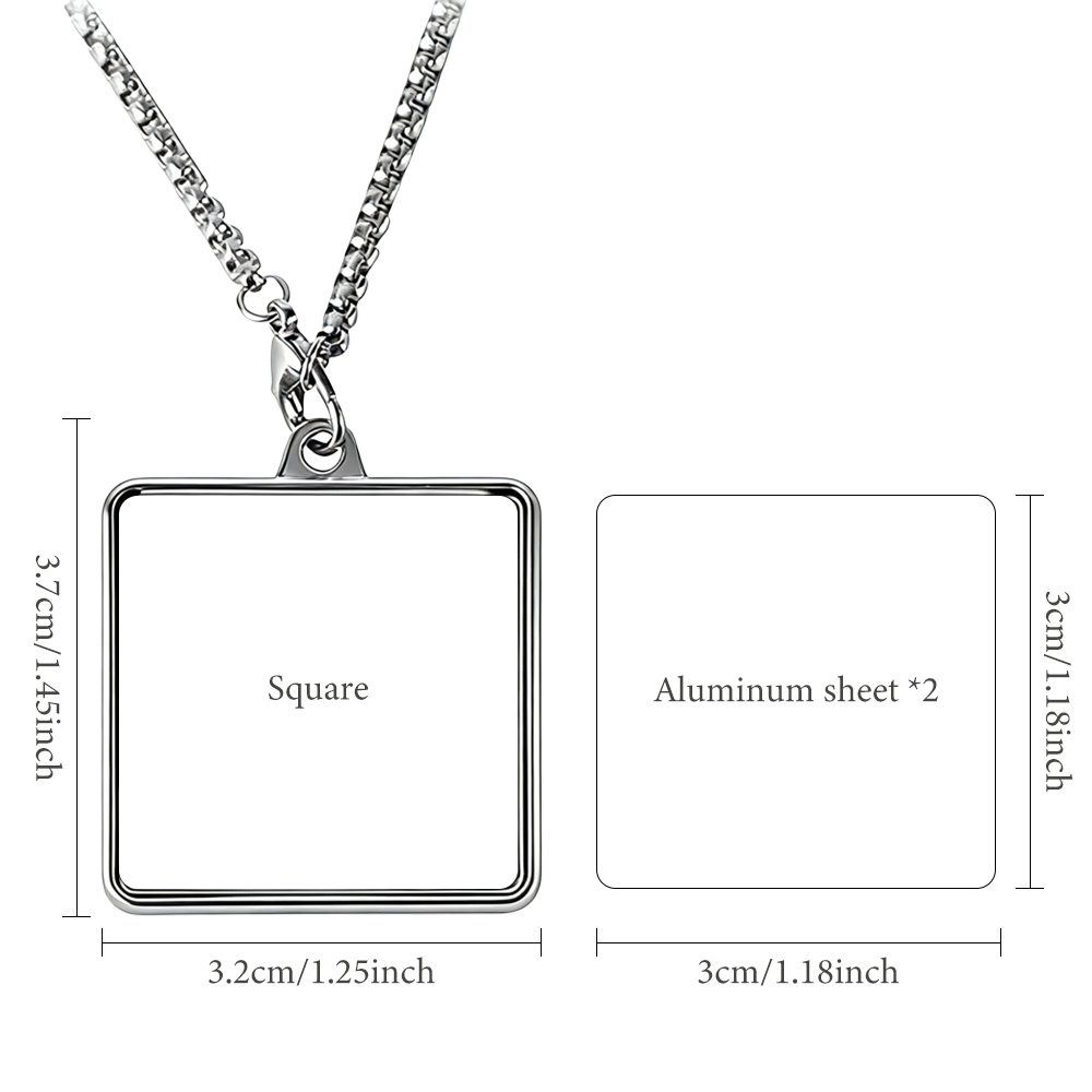 Sublimation Blank Metal Pendant Necklaces - Multiple Shapes & Double-Sided Printable Options for Custom Jewelry Making