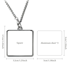 Sublimation Blank Metal Pendant Necklaces - Multiple Shapes & Double-Sided Printable Options for Custom Jewelry Making
