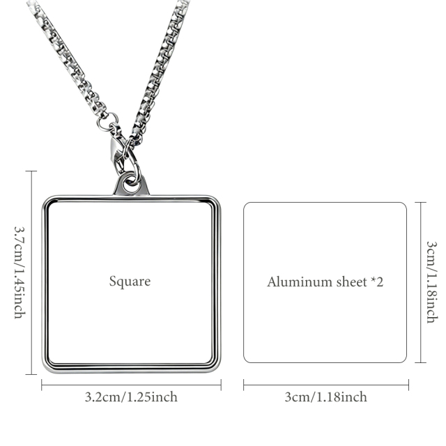 Sublimation Blank Metal Pendant Necklaces - Multiple Shapes & Double-Sided Printable Options for Custom Jewelry Making