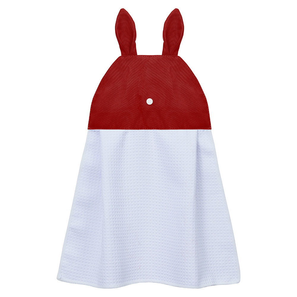 Sublimation Blank Waffle Weave Hand Towel - Cute Bunny Ear Hanging Design for Heat Transfer Printing