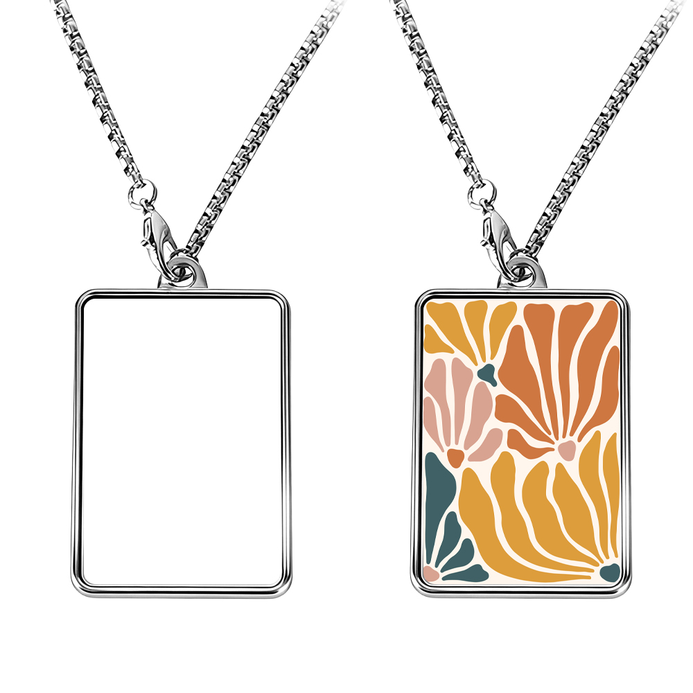 Sublimation Blank Metal Pendant Necklaces - Multiple Shapes & Double-Sided Printable Options for Custom Jewelry Making