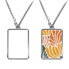 Sublimation Blank Metal Pendant Necklaces - Multiple Shapes & Double-Sided Printable Options for Custom Jewelry Making