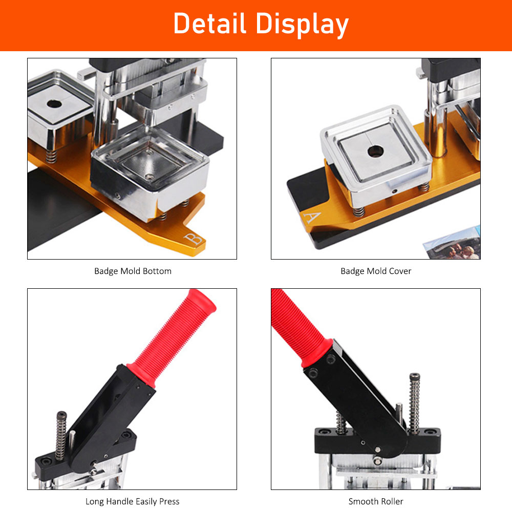 New High-Quality Metal Button Magnet Badge Machine - DIY Pin Badge Press with Multiple Size & Shape Options for Custom Badge & Magnet Making