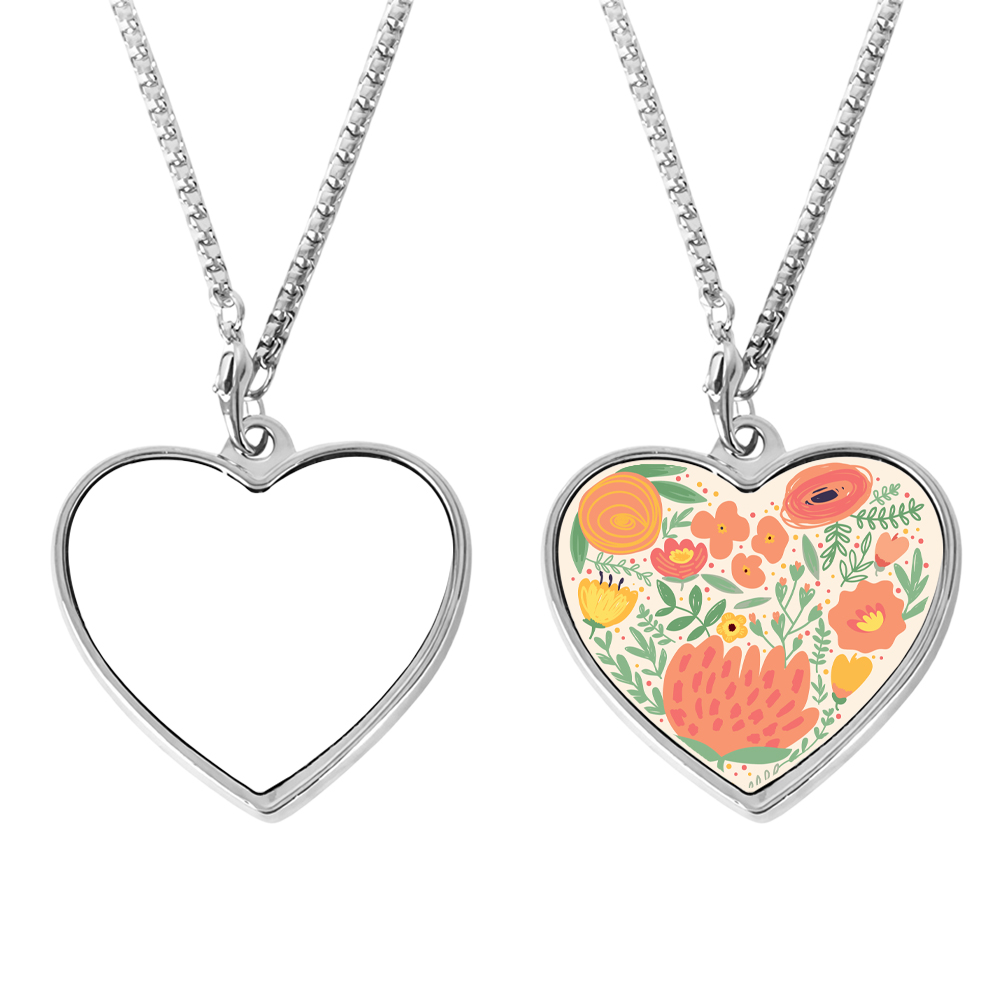 Sublimation Blank Metal Pendant Necklaces - Multiple Shapes & Double-Sided Printable Options for Custom Jewelry Making