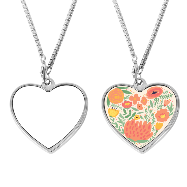 Sublimation Blank Metal Pendant Necklaces - Multiple Shapes & Double-Sided Printable Options for Custom Jewelry Making