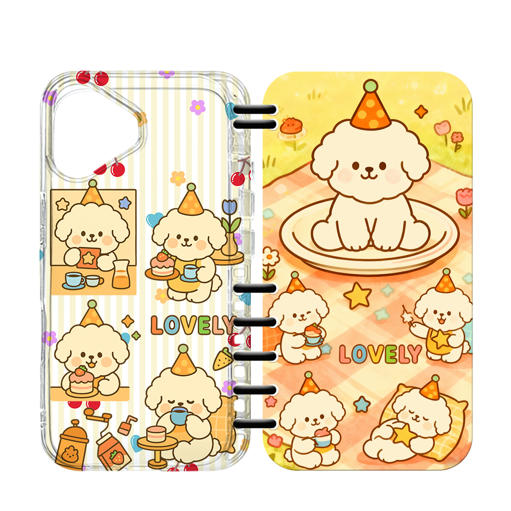 Cute UV Printable Spiral Flip Notebook Phone Case for iPhone 17 Series - Clear Soft TPU Protective Cover
