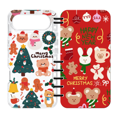 Cute UV Printable Spiral Flip Notebook Phone Case for iPhone 17 Series - Clear Soft TPU Protective Cover