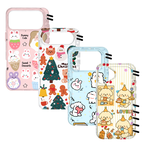 Cute UV Printable Spiral Flip Notebook Phone Case for iPhone 17 Series - Clear Soft TPU Protective Cover