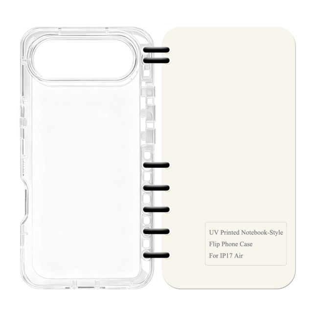 Cute UV Printable Spiral Flip Notebook Phone Case for iPhone 17 Series - Clear Soft TPU Protective Cover