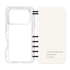 Cute UV Printable Spiral Flip Notebook Phone Case for iPhone 17 Series - Clear Soft TPU Protective Cover