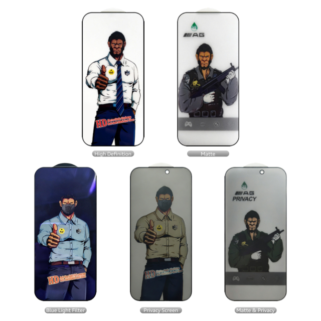 Gorilla High Quality Black Edge Tempered Glass Screen Protector - Multiple Styles for Anti-Blue Light/Privacy/Anti-Glare