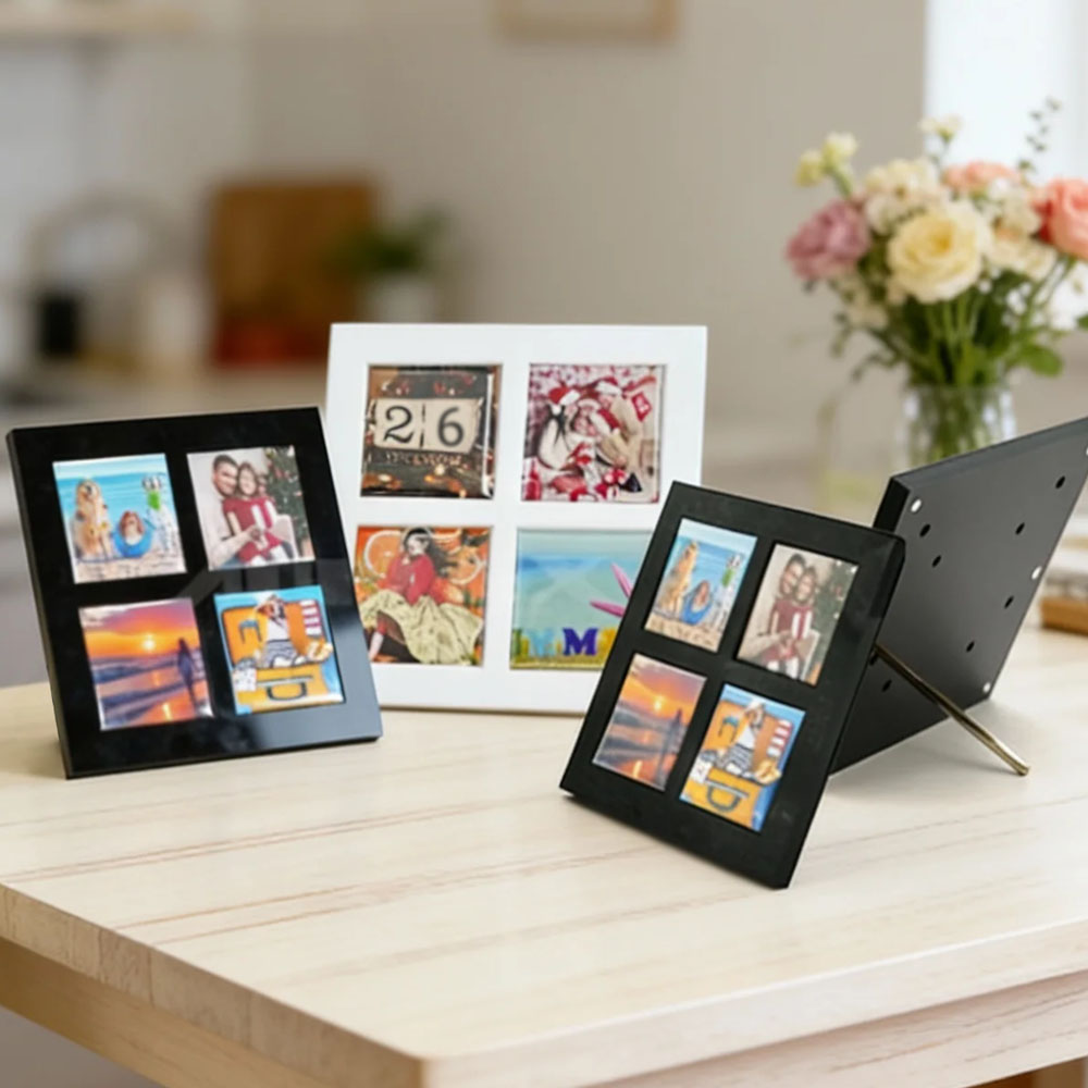 Sublimation Blank Acrylic Magnetic Photo Frame - Dual Use Fridge Magnet & Tabletop Display with Multi-Photo Layouts