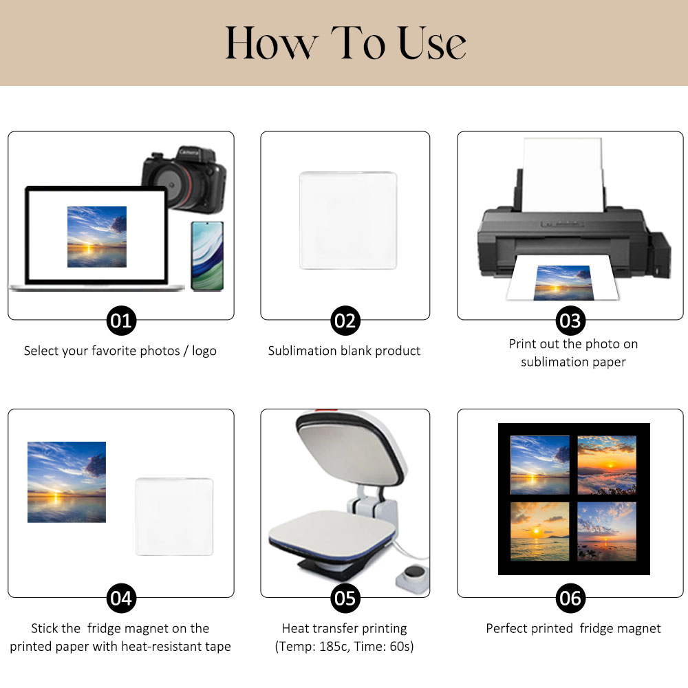 Sublimation Blank Acrylic Magnetic Photo Frame - Dual Use Fridge Magnet & Tabletop Display with Multi-Photo Layouts