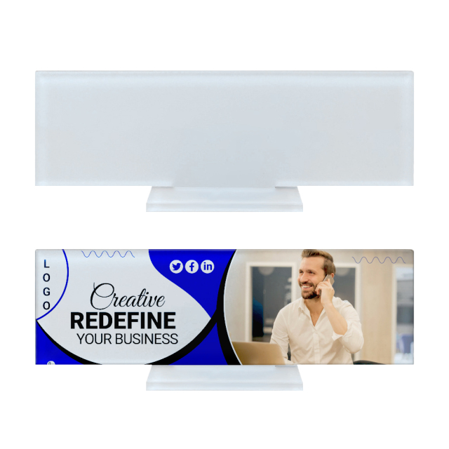 Sublimation Blank Acrylic Desk Name Plate - Custom Printable Office Name Sign for Conferences & Workspaces