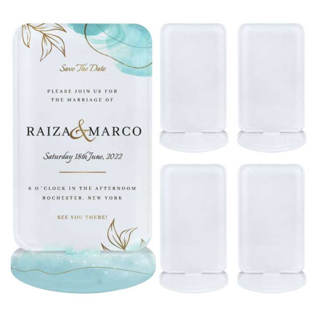 Sublimation Blank Acrylic Table Sign with Stand - Custom Printable Display for Weddings, Banquets & Events