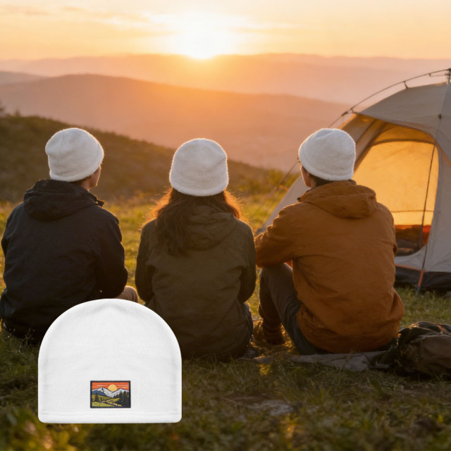 Sublimation Blank Double-Sided Polar Fleece Beanie - Cozy Thermal Winter Hat for Custom Heat Transfer Printing