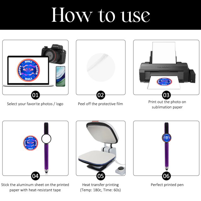 Sublimation Blank 3-in-1 Pen with Phone Stand - Customizable Gel Ink Pen & Stylus for Heat Transfer Printing