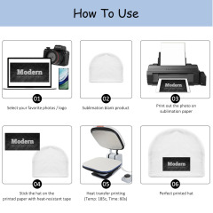 Sublimation Blank Double-Sided Polar Fleece Beanie - Cozy Thermal Winter Hat for Custom Heat Transfer Printing