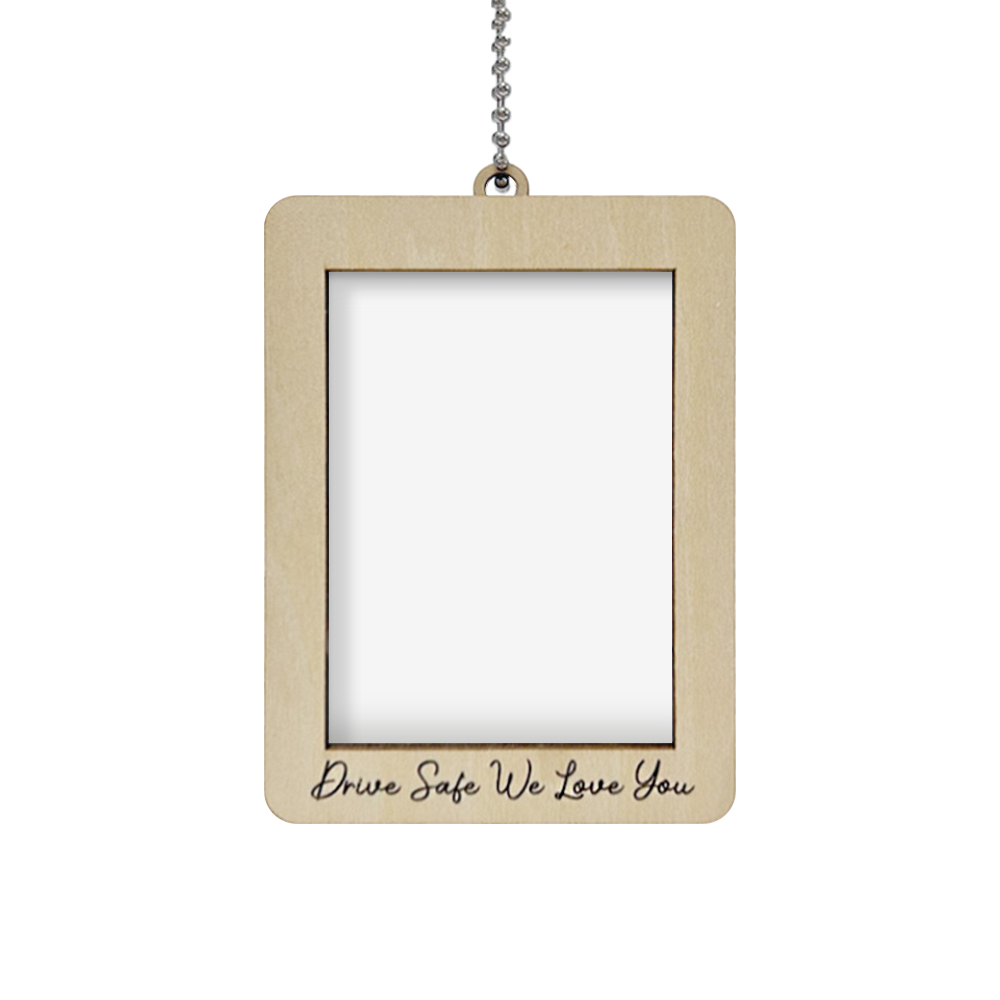 Sublimation Blank Hanging MDF Photo Frame Car Pendant - Single-Sided Printable "Drive Safe" Car Ornament for Custom Gifts