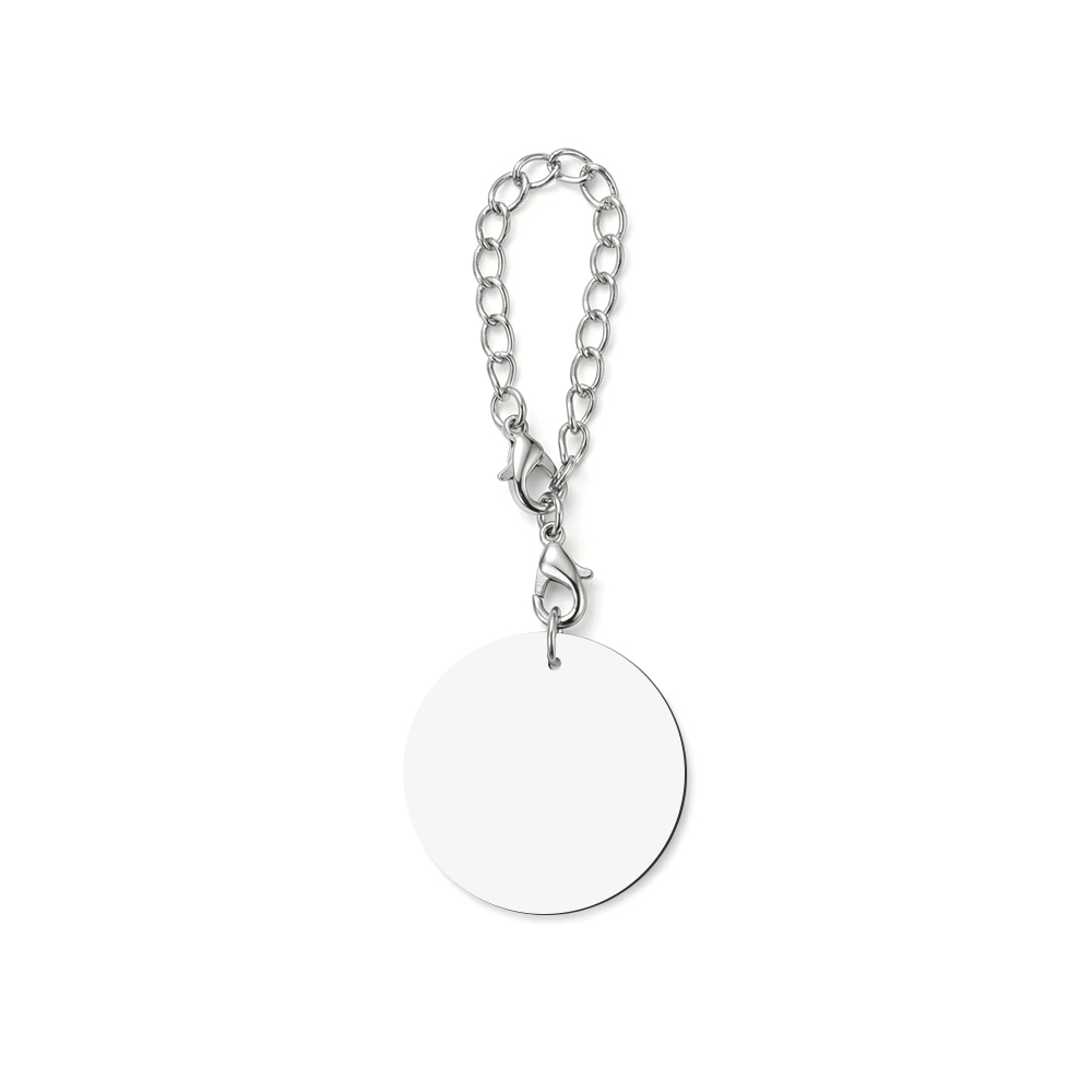 Sublimation Blank Round Pendant - Double-Sided Printable Zinc Alloy Photo Charm for Keychains & Bags