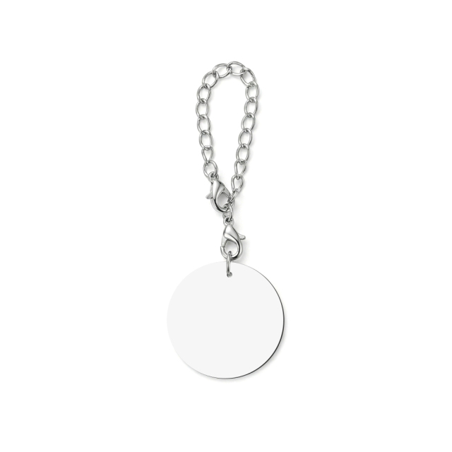 Sublimation Blank Round Pendant - Double-Sided Printable Zinc Alloy Photo Charm for Keychains & Bags