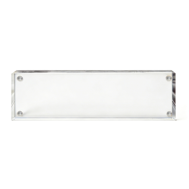 Sublimation Blank Acrylic Magnetic Desk Name Plate - Premium Clear Display Sign for Custom Office & Event Identification
