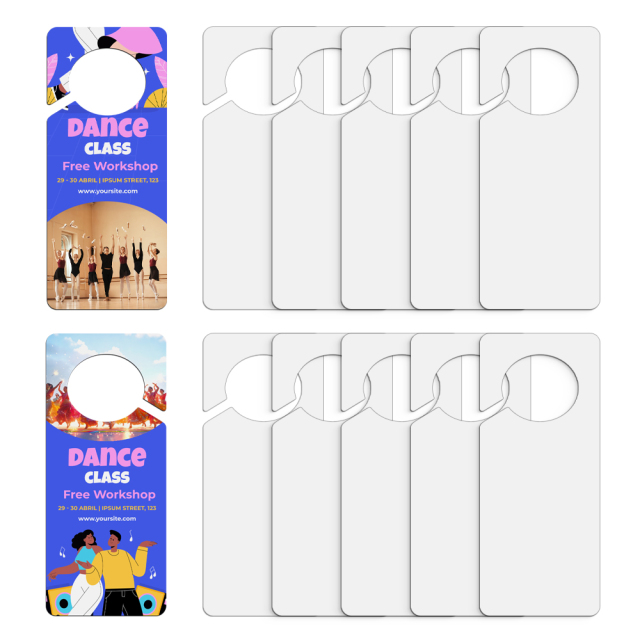 Sublimation Blank PET Plastic Door Hanger - Double-Sided Printable Custom Sign for Hotels, Home & Events