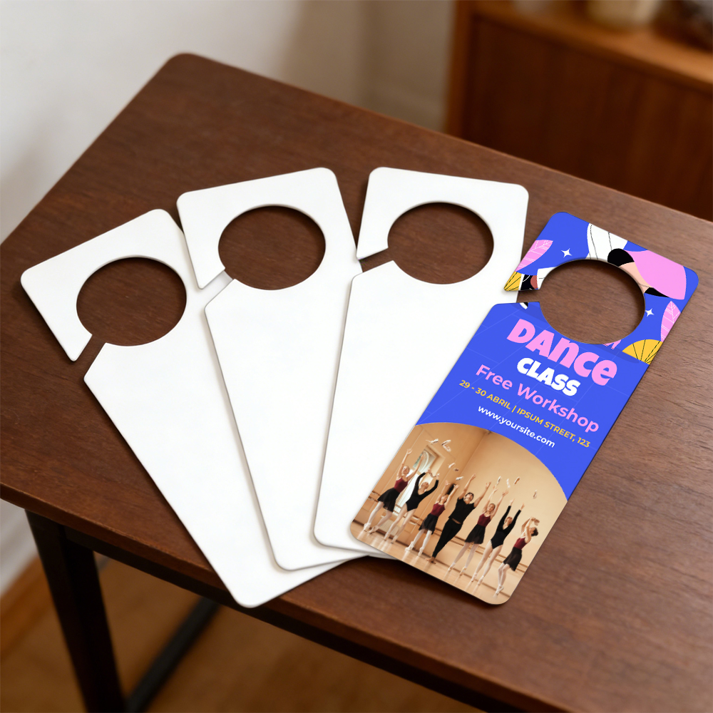 Sublimation Blank PET Plastic Door Hanger - Double-Sided Printable Custom Sign for Hotels, Home & Events