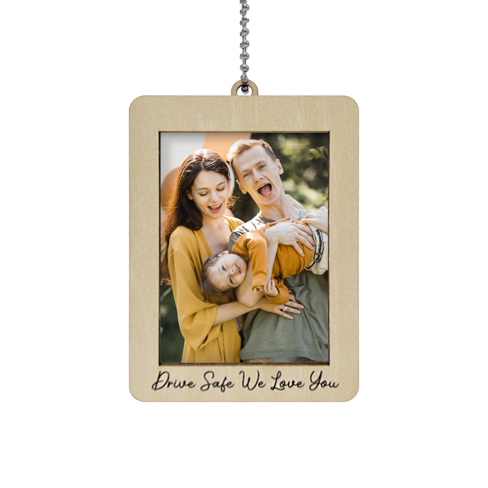 Sublimation Blank Hanging MDF Photo Frame Car Pendant - Single-Sided Printable "Drive Safe" Car Ornament for Custom Gifts
