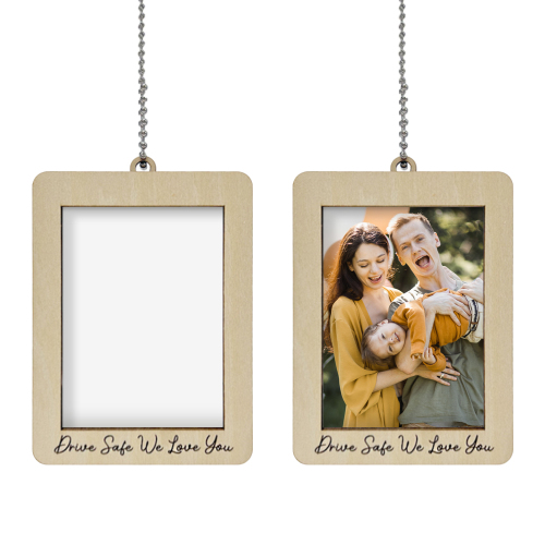 Sublimation Blank Hanging MDF Photo Frame Car Pendant - Single-Sided Printable "Drive Safe" Car Ornament for Custom Gifts