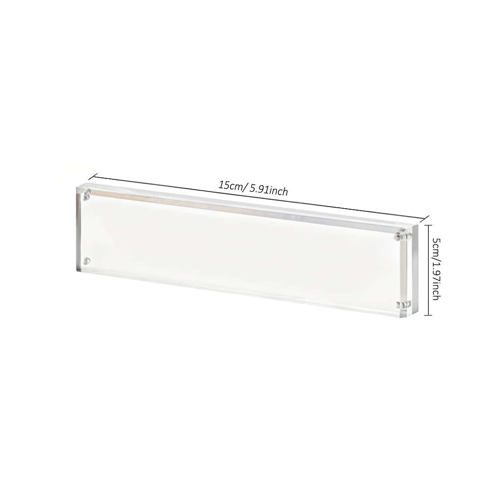 Sublimation Blank Acrylic Magnetic Desk Name Plate - Premium Clear Display Sign for Custom Office & Event Identification