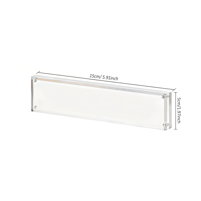 Sublimation Blank Acrylic Magnetic Desk Name Plate - Premium Clear Display Sign for Custom Office & Event Identification