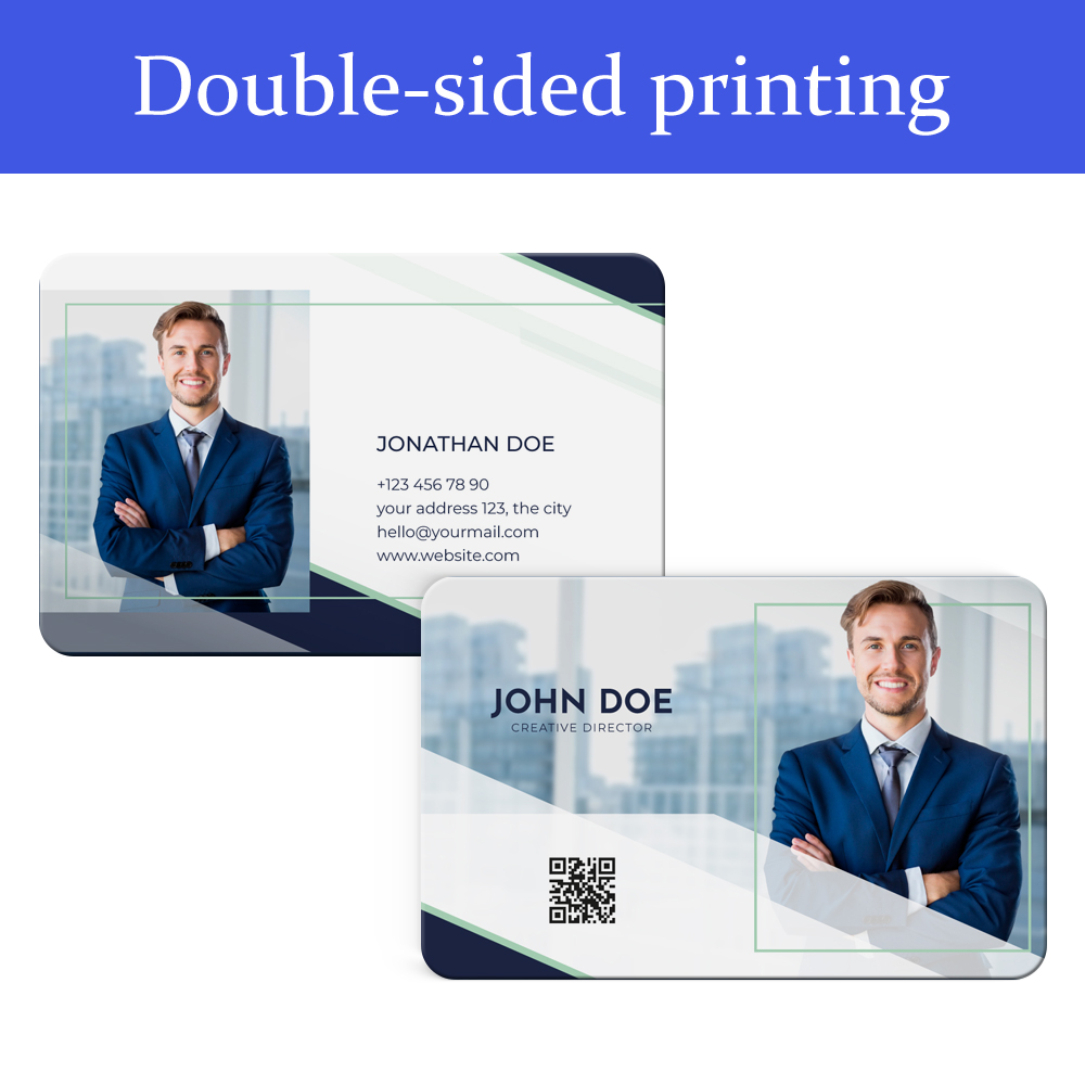 Sublimation Blank Thick PET Business Cards - Double-Sided Printable Waterproof Custom Cards for Professional Branding