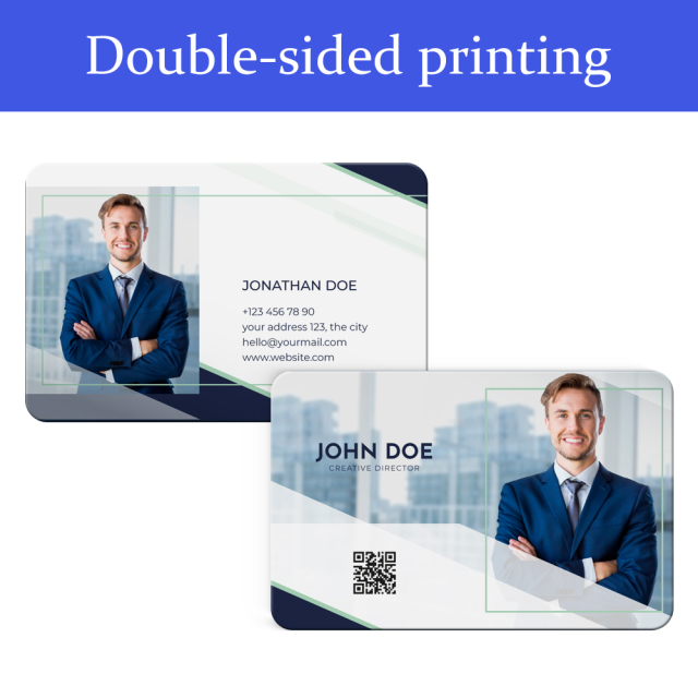 Sublimation Blank Thick PET Business Cards - Double-Sided Printable Waterproof Custom Cards for Professional Branding