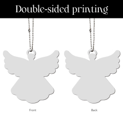Sublimation Blank Angel Wings Car Pendant - Double-Sided Printable MDF Memorial Ornament for Custom Photo Printing