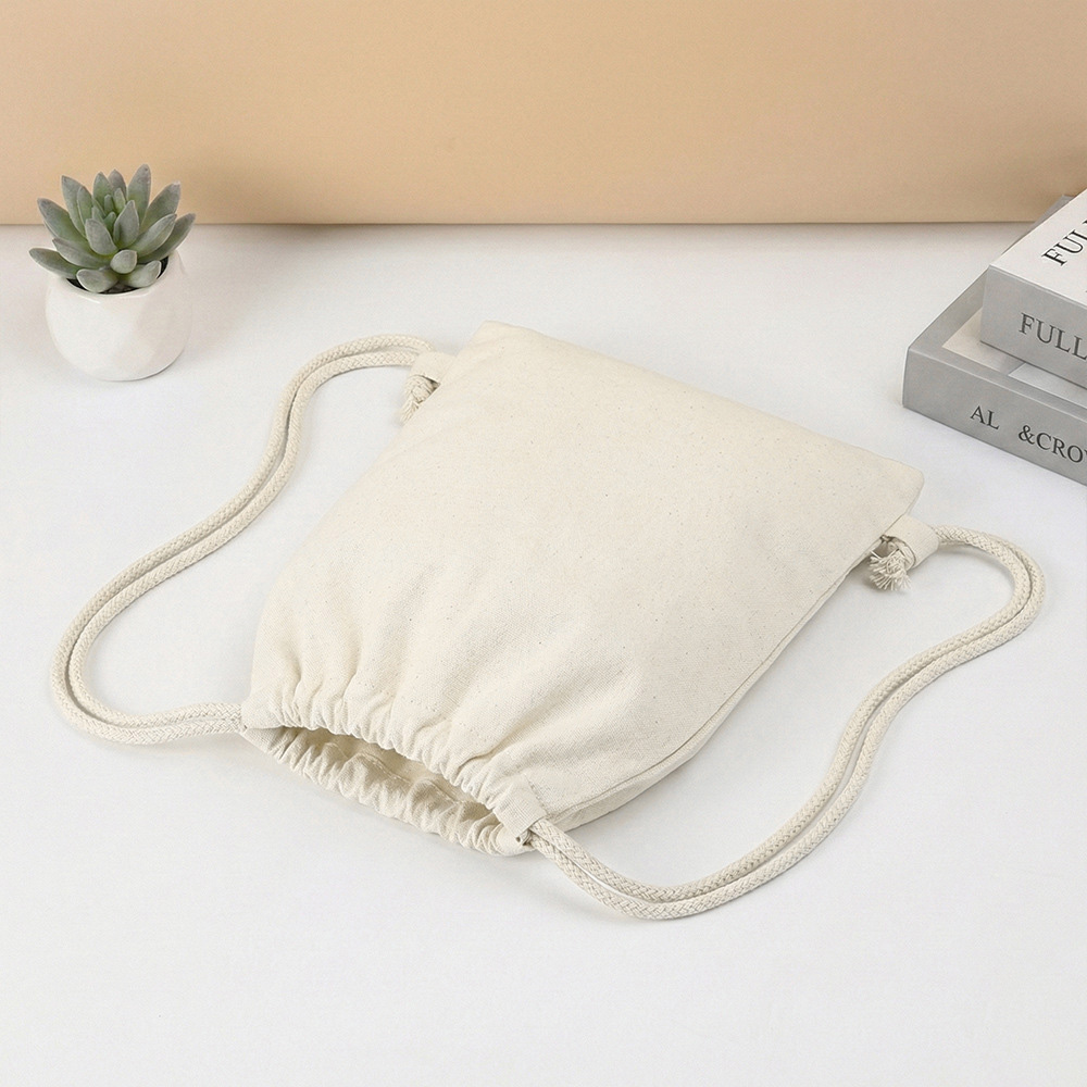 Sublimation Blank Cotton Linen Drawstring Bag - Double-Sided Printable 30x40cm Gym & Travel Sack for Custom Heat Transfer